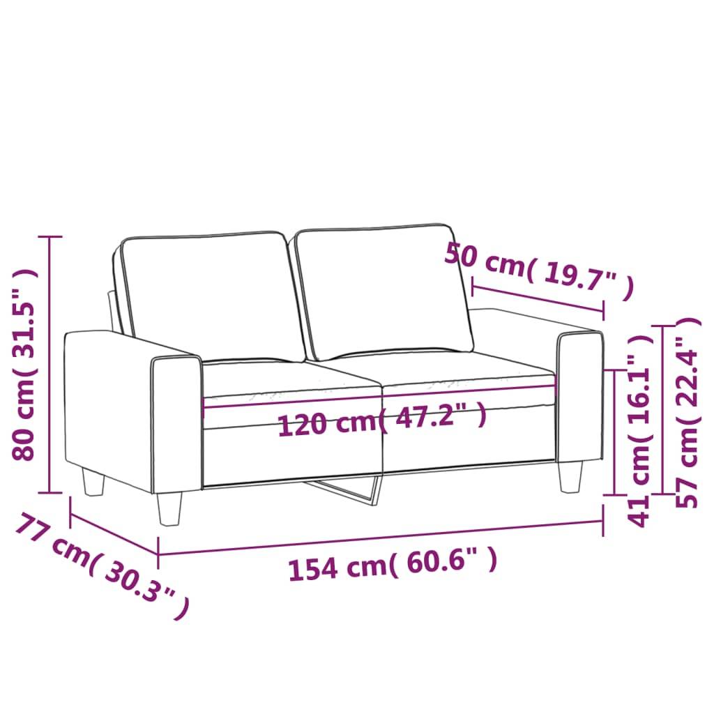 vidaXL 2-Sitzer-Sofa Taupe 120 cm Stoff