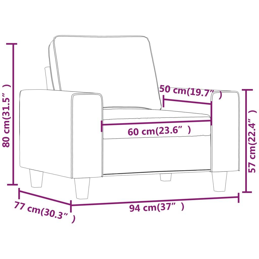 vidaXL Sessel Braun 60 cm Stoff
