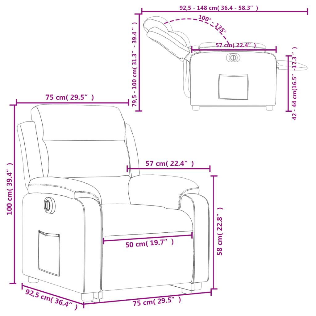 vidaXL Relaxsessel mit Aufstehhilfe Elektrisch Taupe Stoff