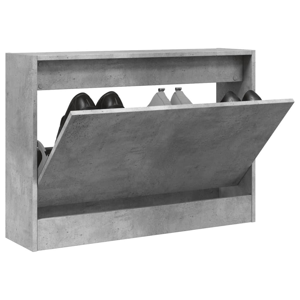 vidaXL Schuhschrank Betongrau 80x21x57 cm Holzwerkstoff