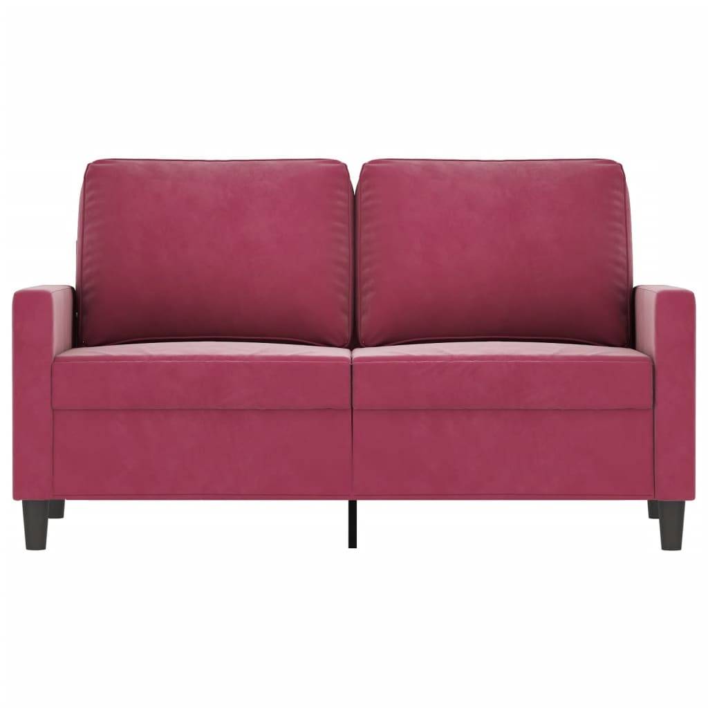 vidaXL 2-Sitzer-Sofa Weinrot 120 cm Samt