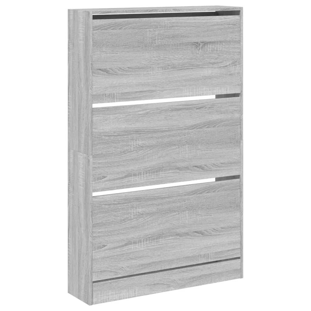 vidaXL Schuhschrank Grau Sonoma 80x21x125,5 cm Holzwerkstoff