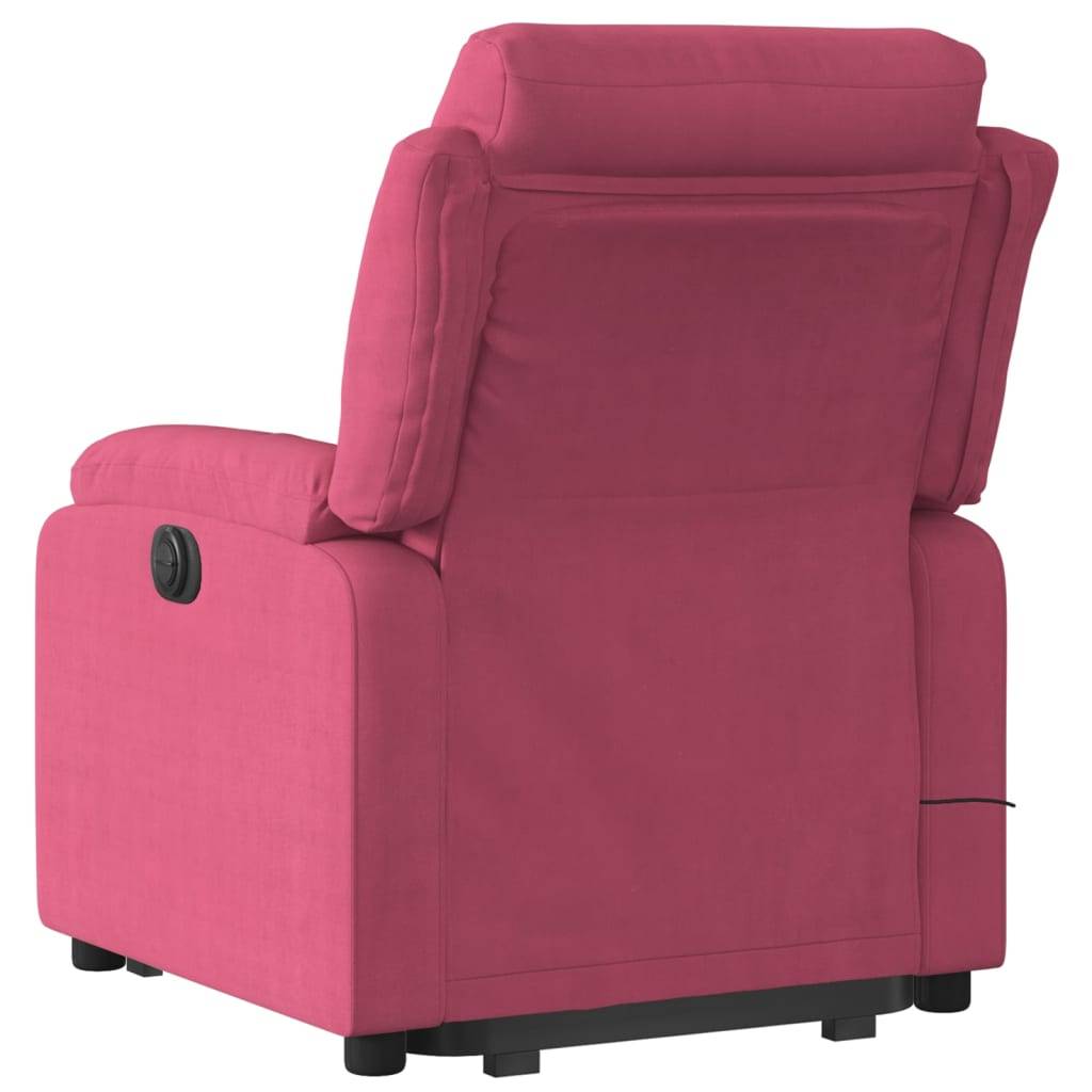 vidaXL Massagesessel mit Aufstehhilfe Weinrot Samt