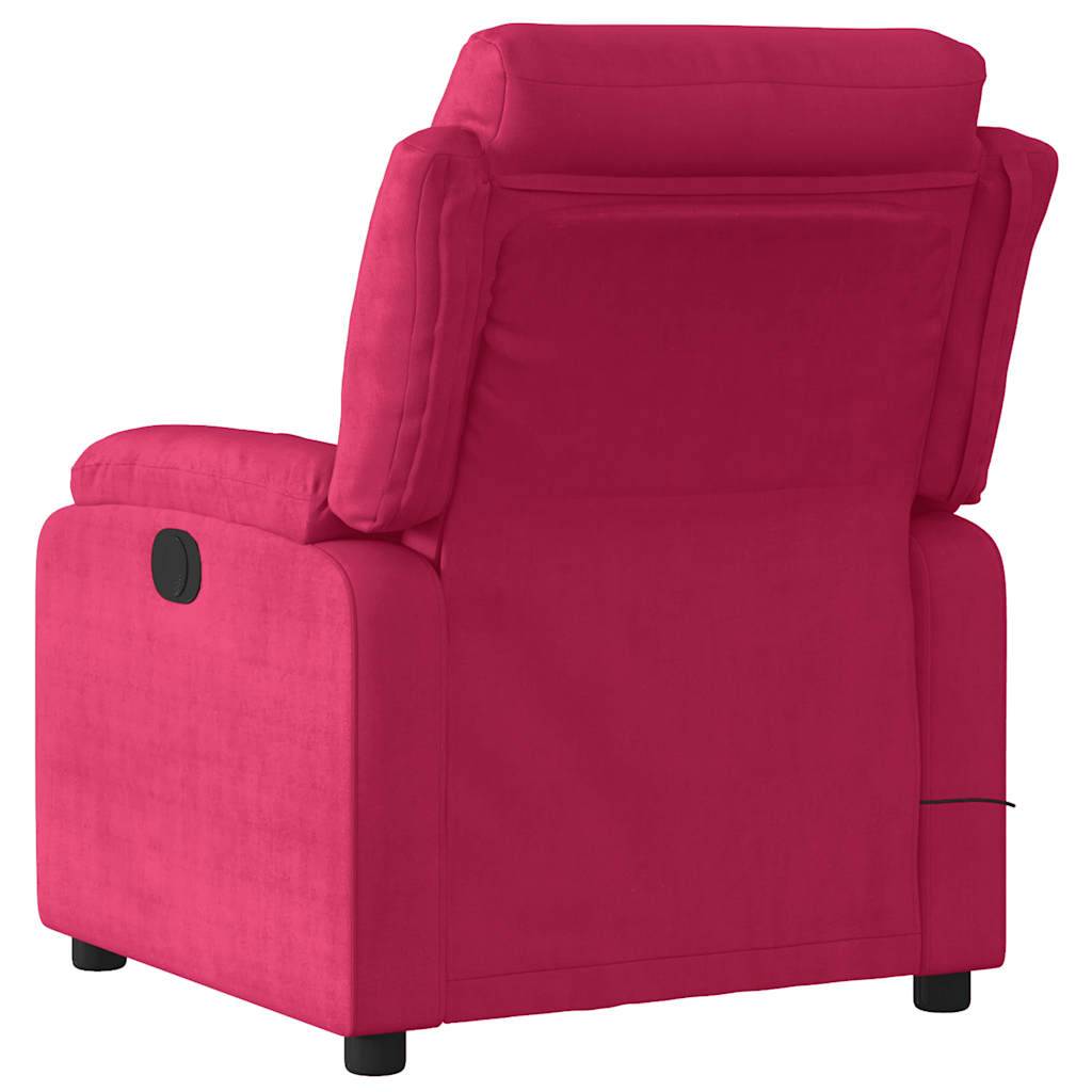 vidaXL Massagesessel Weinrot Samt