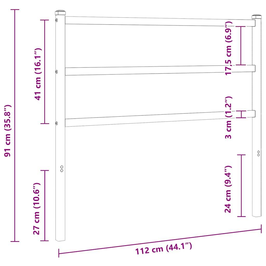 vidaXL Kopfteil Metall Weiß 107 cm