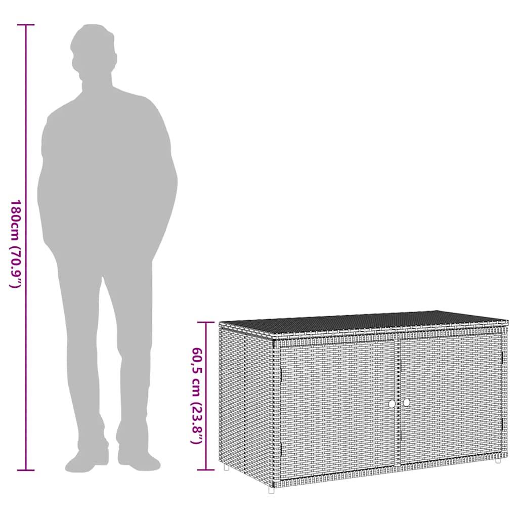 vidaXL Gartenschrank Braun 110x55x60,5 cm Poly Rattan