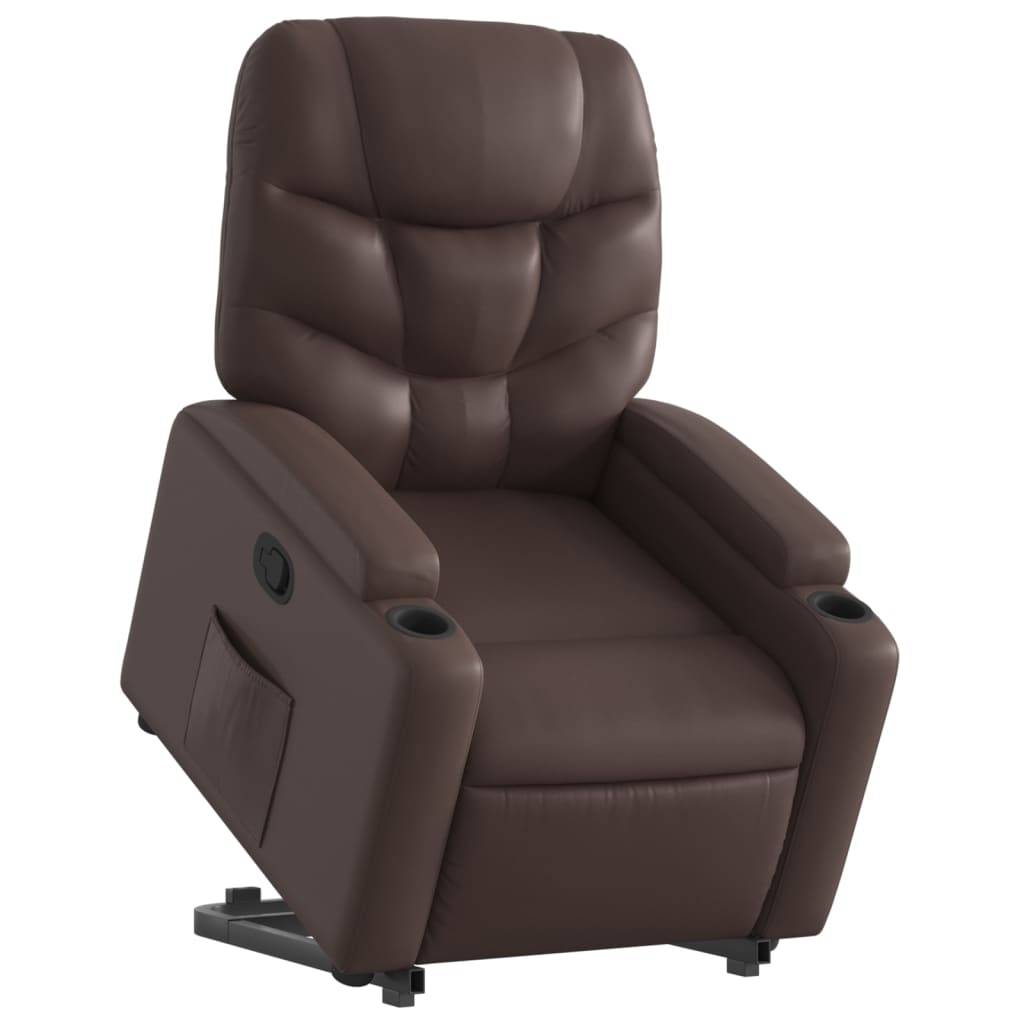 vidaXL Relaxsessel mit Aufstehhilfe Braun Kunstleder