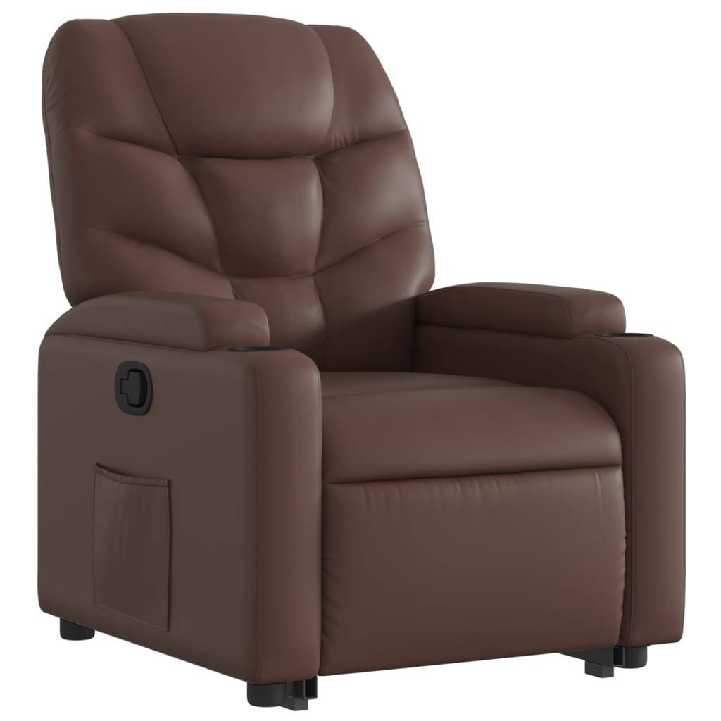 vidaXL Relaxsessel mit Aufstehhilfe Braun Kunstleder