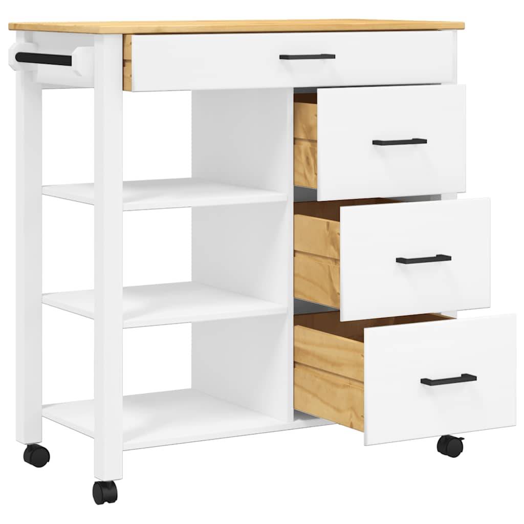 vidaXL Küchenwagen MONZA 84x40x90 cm Massivholz Kiefer
