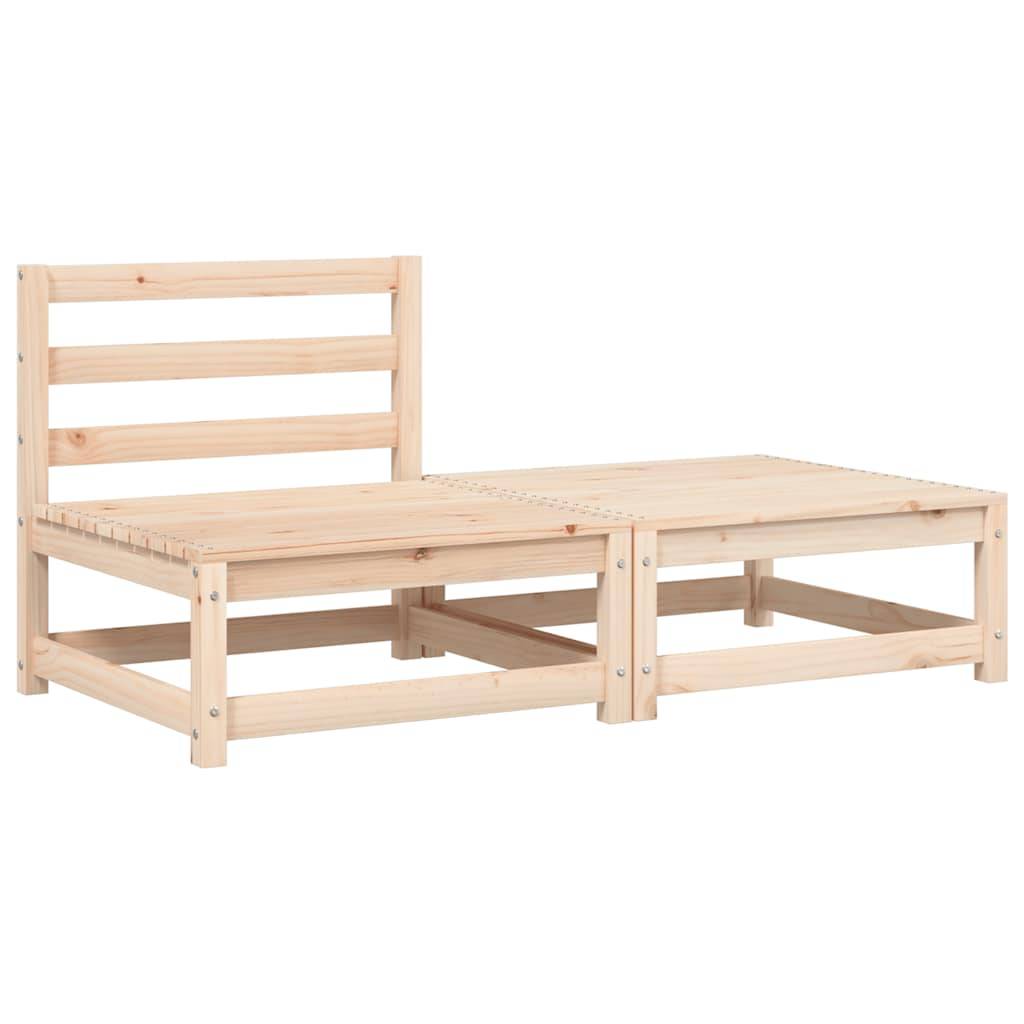vidaXL Gartensofa ohne Armlehnen mit Kissen und Hocker