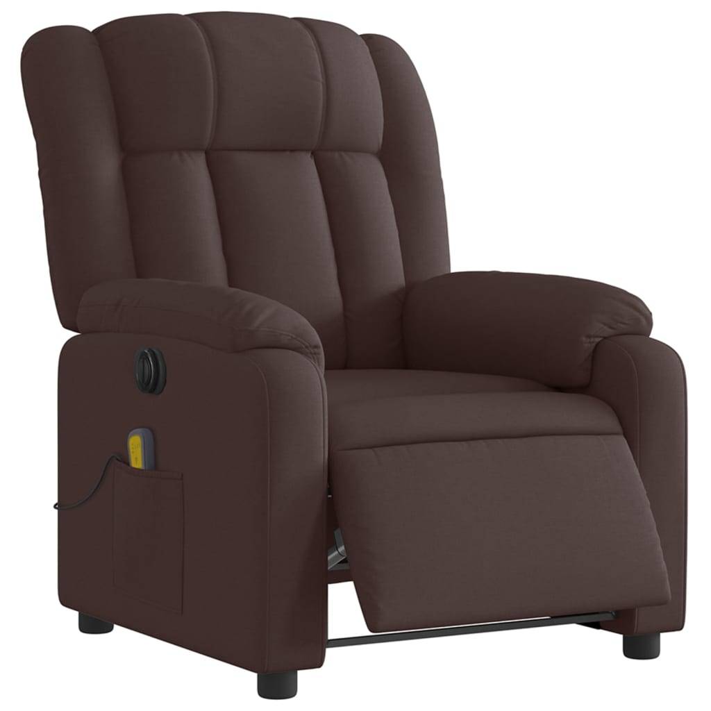 vidaXL Massagesessel Elektrisch Dunkelbraun Stoff