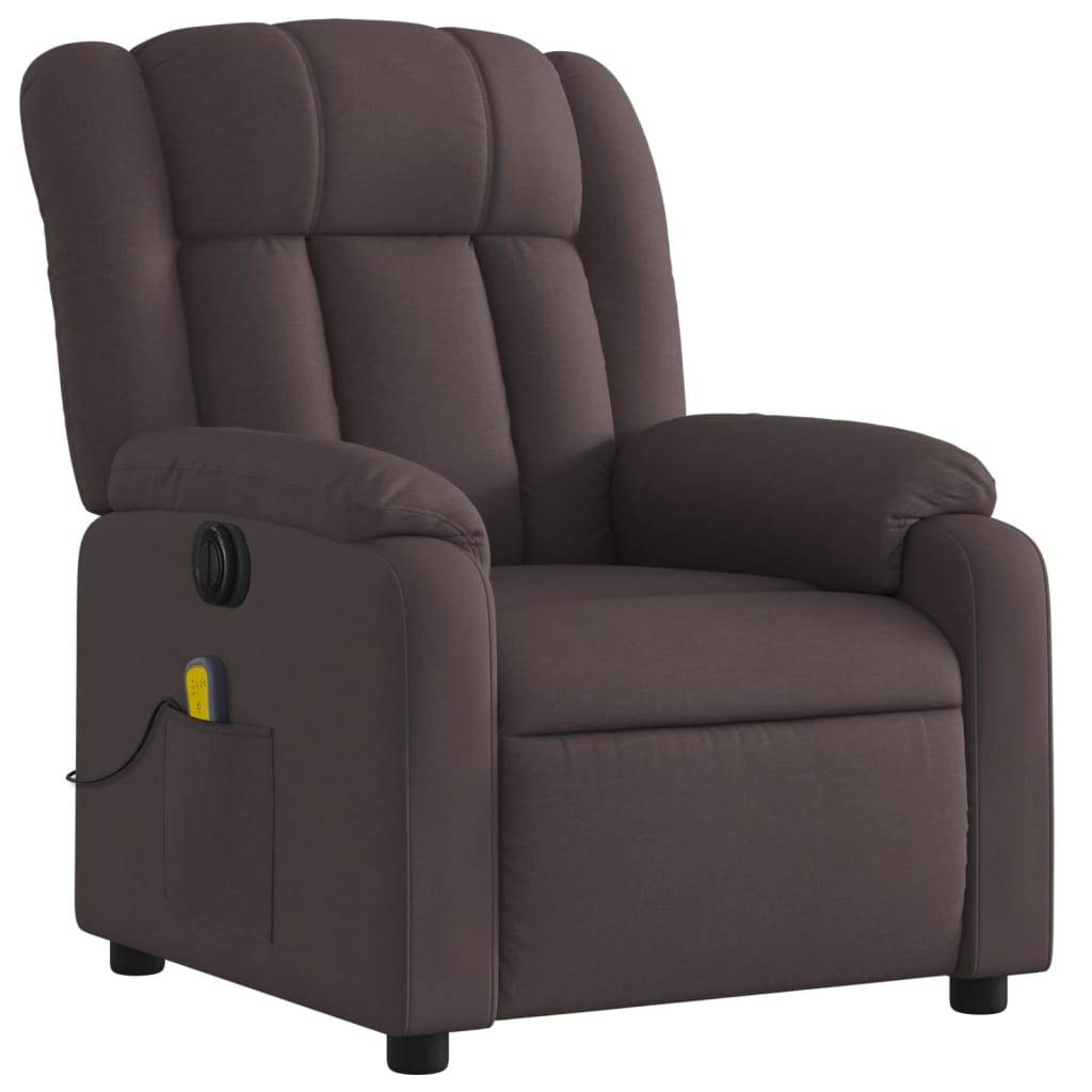 vidaXL Massagesessel Elektrisch Dunkelbraun Stoff