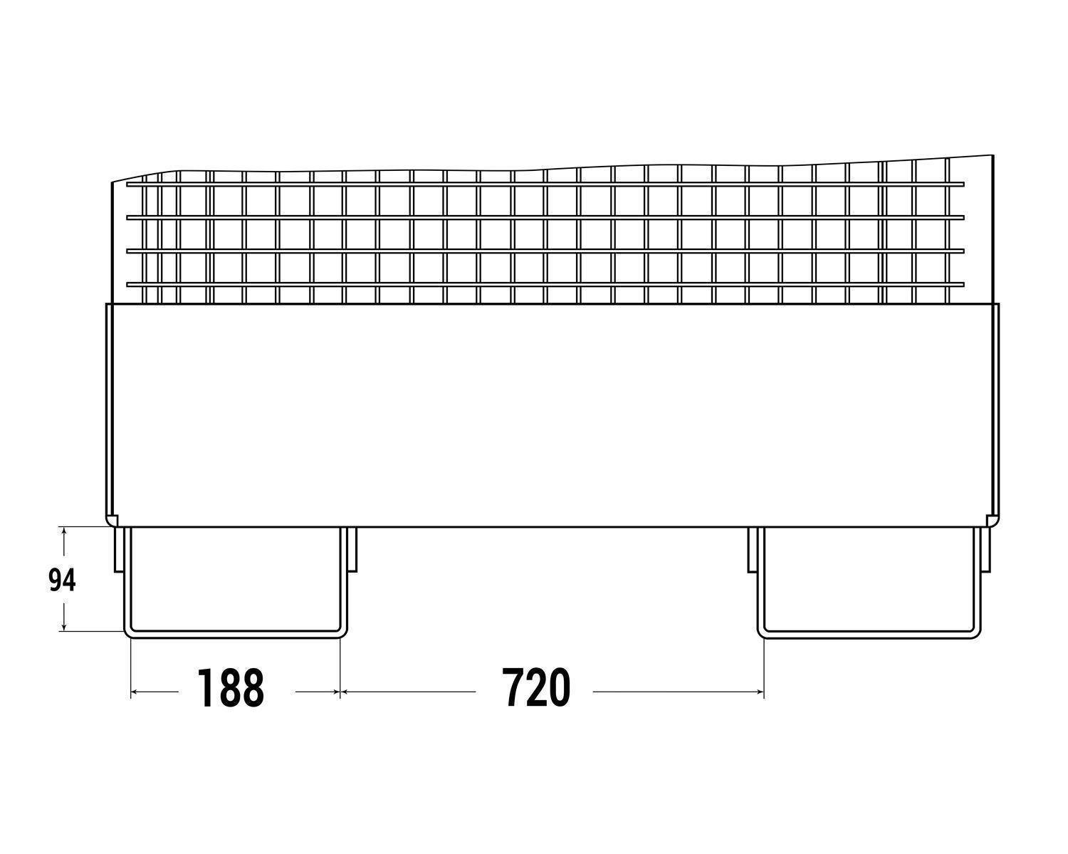 Arbeitskorb BIG für Gabelstapler, extra breit, pulverbeschichtet, 800 x 2000 mm, 300 kg, grün