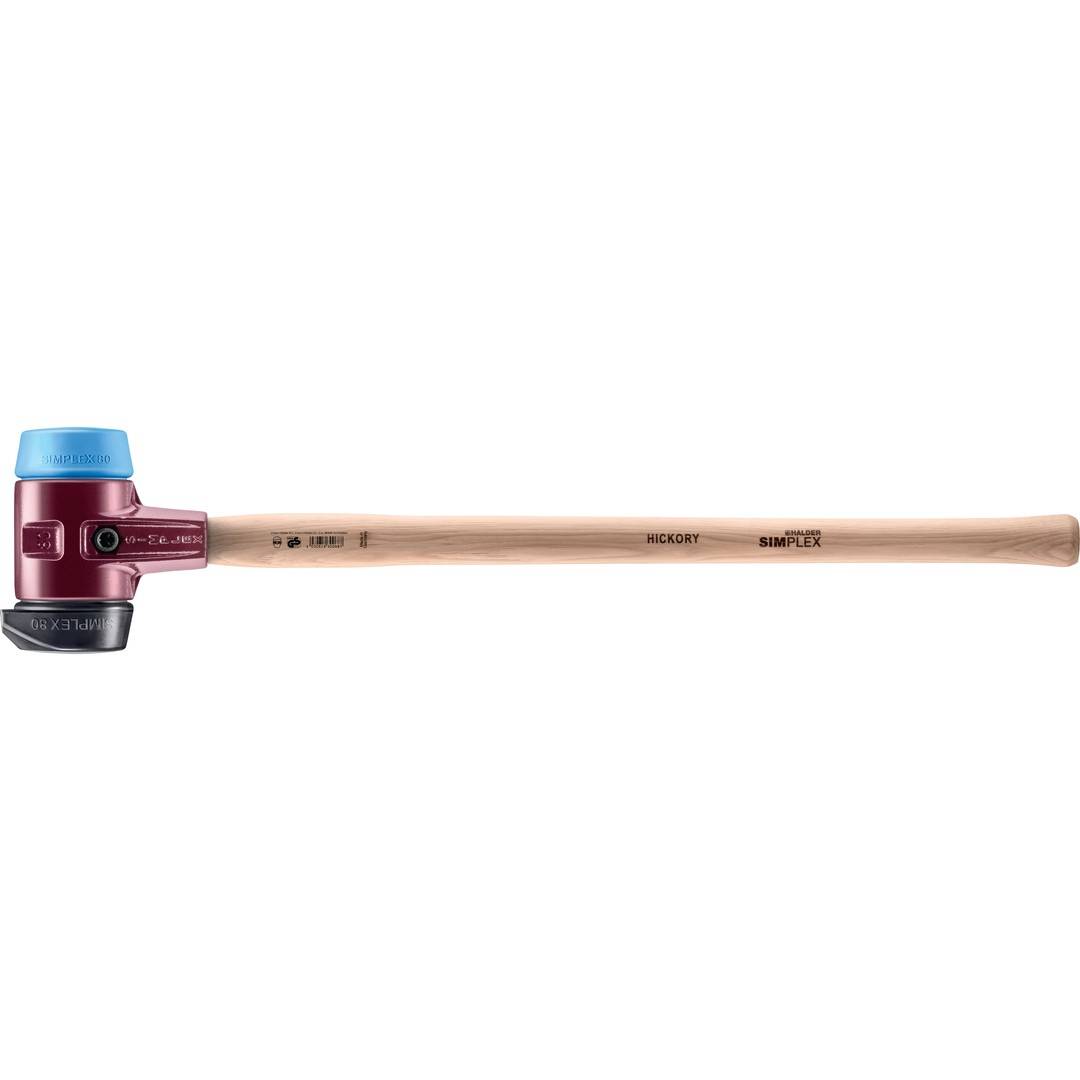 HALDER SIMPLEX Vorschlaghammer Ø 80 mm Gummi / TPE-soft blau mit Standfuß und Termpergussgehäuse