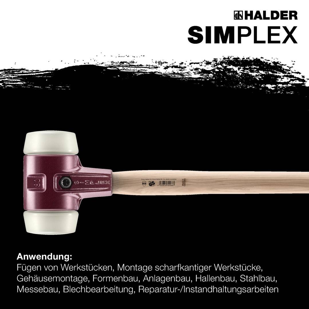HALDER SIMPLEX Vorschlaghammer Ø 80 mm Nylon mit Tempergussgehäuse