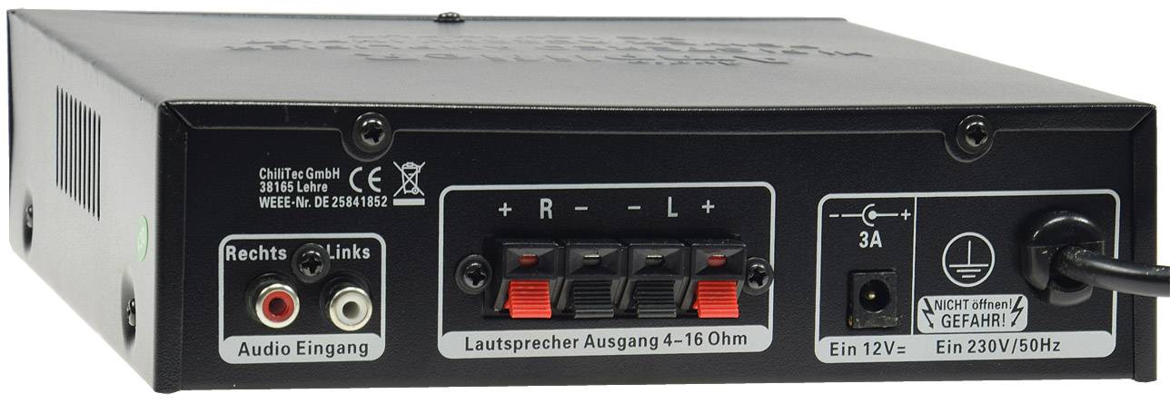 ChiliTec - HiFi-Verstärker "CTA-100" 100W, schwarz 1x Line In