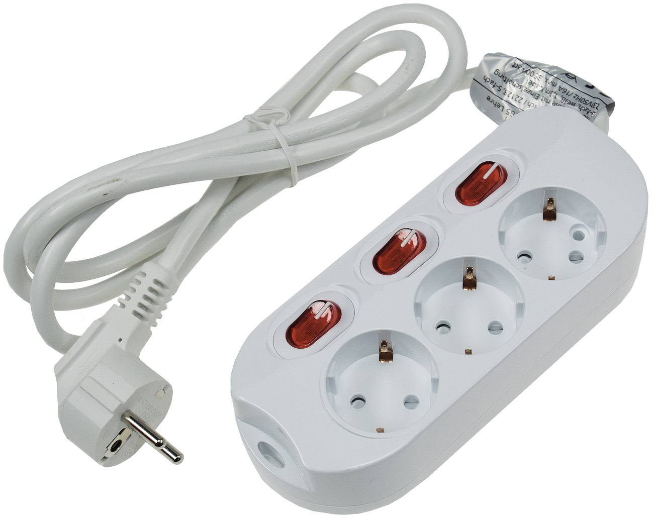 ChiliTec - Tischsteckdose mit Einzelschaltung 3-fach, weiß