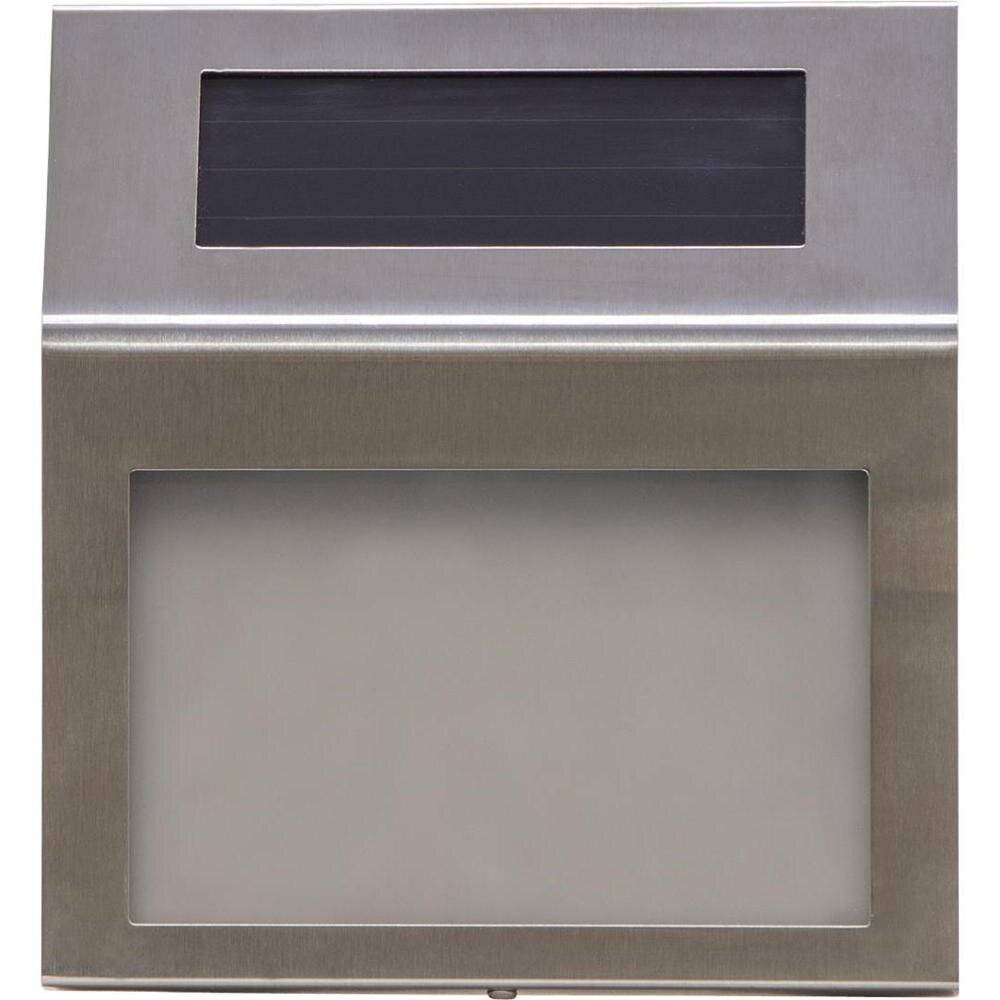 LED Solar Wandleuchte Wally in Silber 0,06W IP44 mit Dämmerungssensor