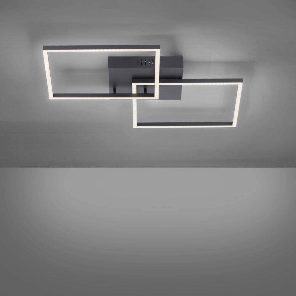 LED Deckenleuchte Iven in Schwarz und Weiß 2x 13,5W 2400lm 530x530mm