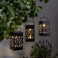 LED Solar Laterne Izola in Schwarz 3x 0,07W 3,6lm IP44 mit Dämmerungssensor LED Solar Laterne Izola in Schwarz 3x 0,07W 3,6lm IP44 mit Dämmerungssensor