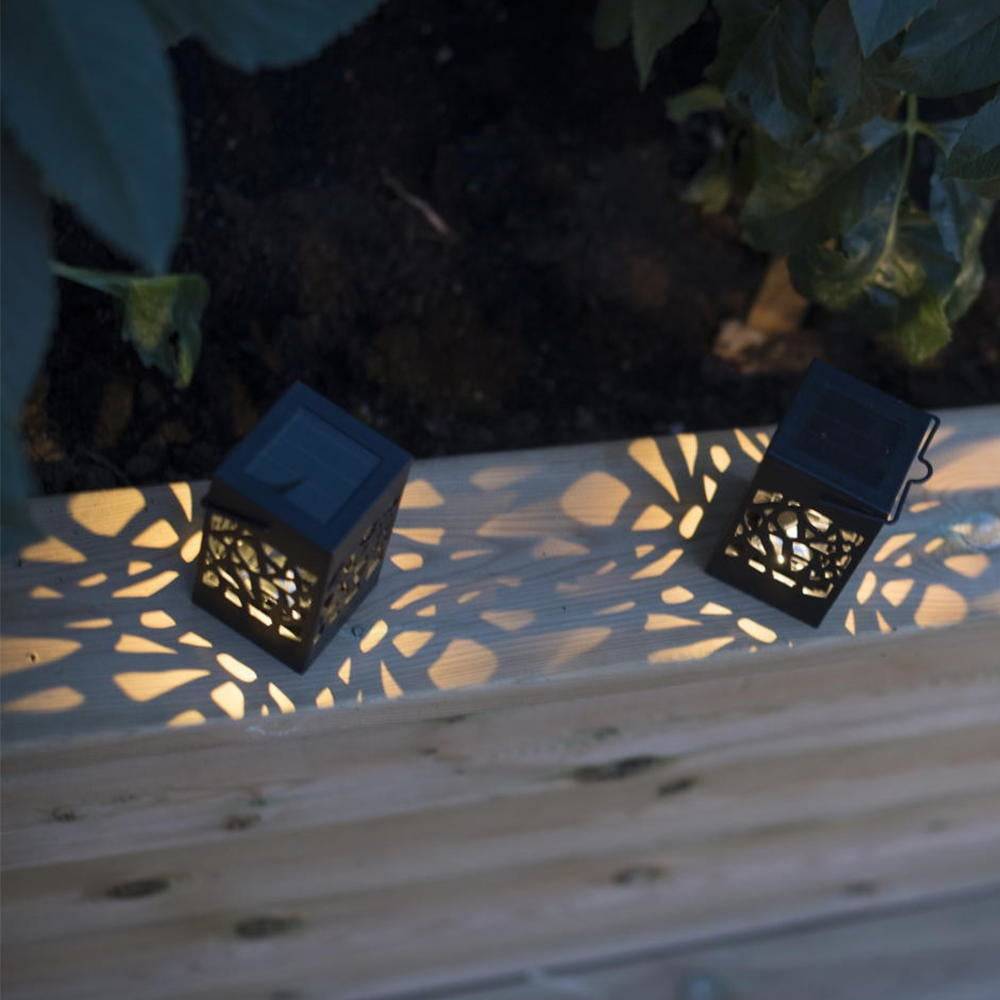 LED Solar Laterne Izola in Schwarz 3x 0,07W 3,6lm IP44 mit Dämmerungssensor