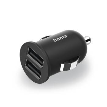 hama 00223351 2-fach-USB-Ladegerät f. Zigarettenanzünder, Ladeadapter f. Auto, 2,4A / 12W