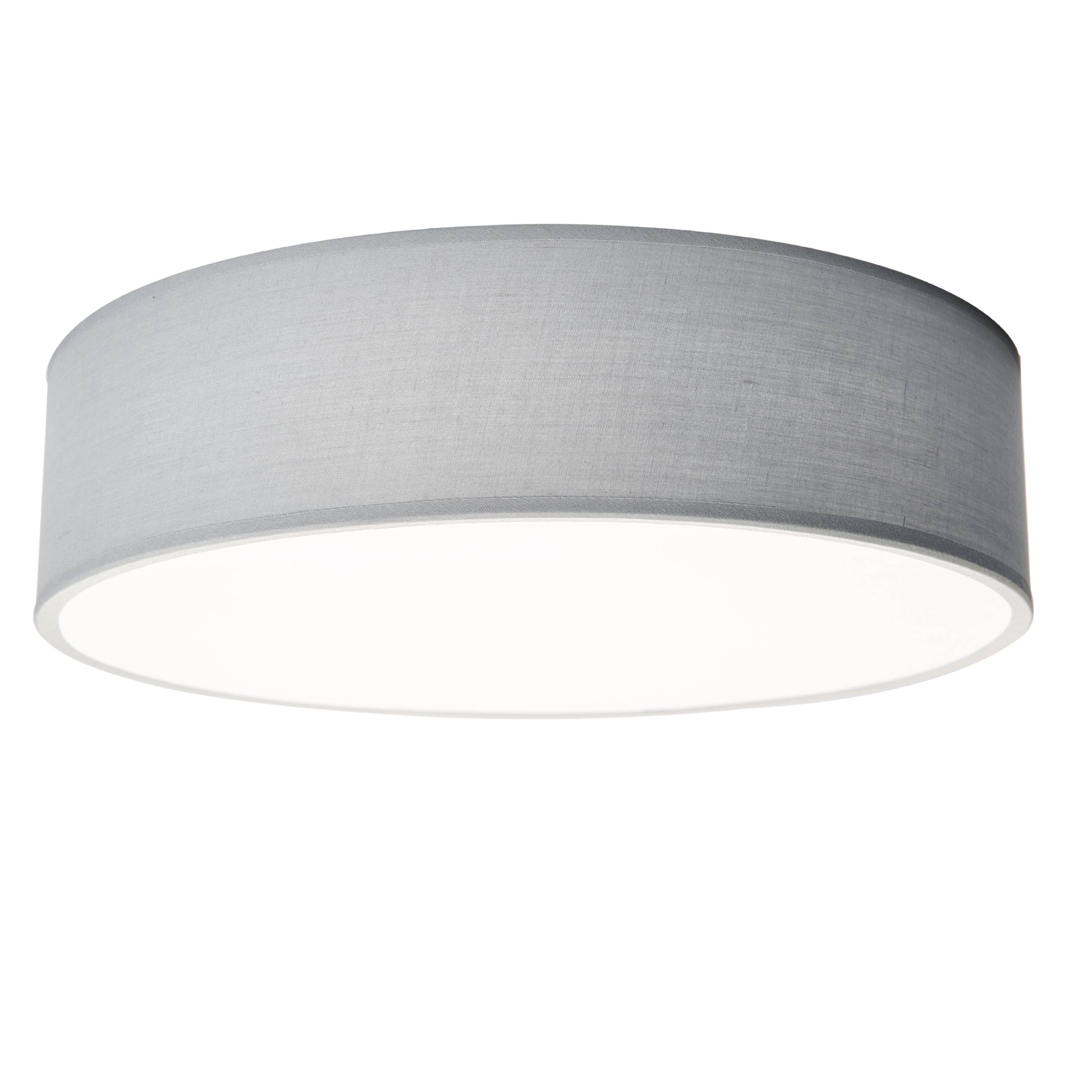 Deckenleuchte EINLICHT "Fabric" für 2x E27, Ø38cm, Blaugrau, Stoffschrim