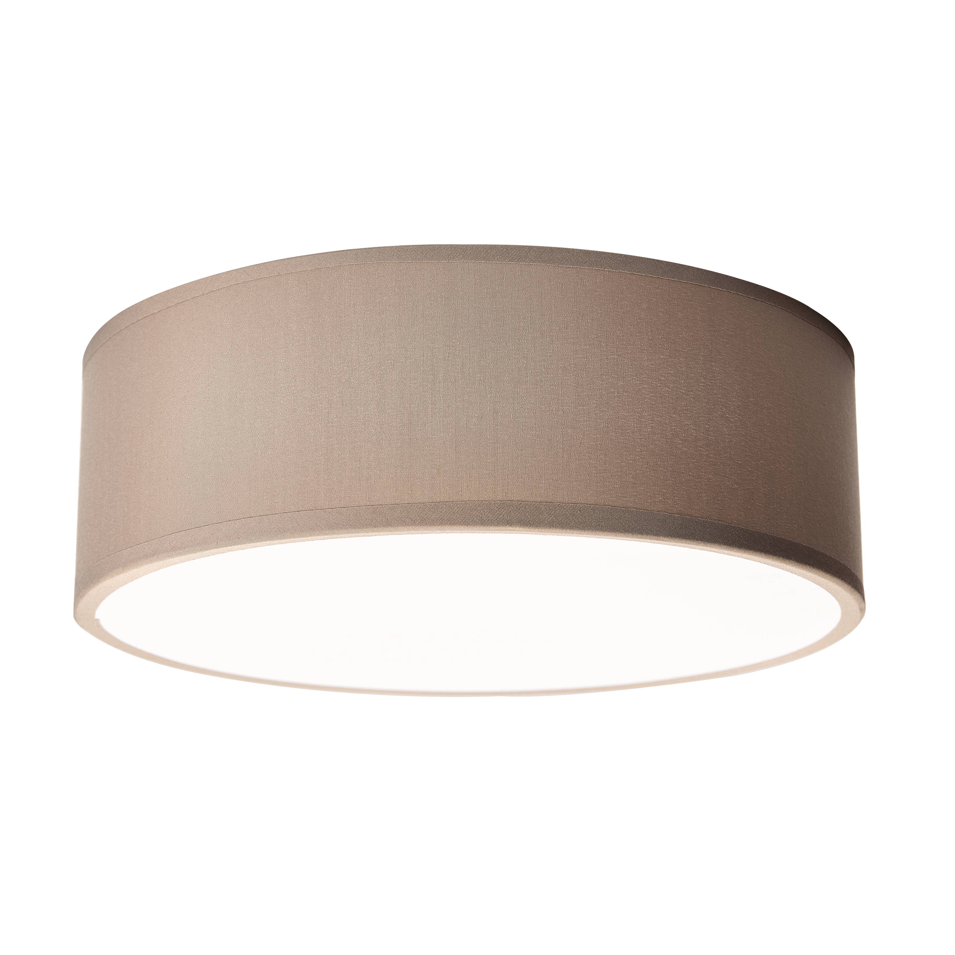 EINLICHT Fabric Deckenleuchte, Stoffschirm Taupe, Ø30 cm x 10 cm, E27, 40 W