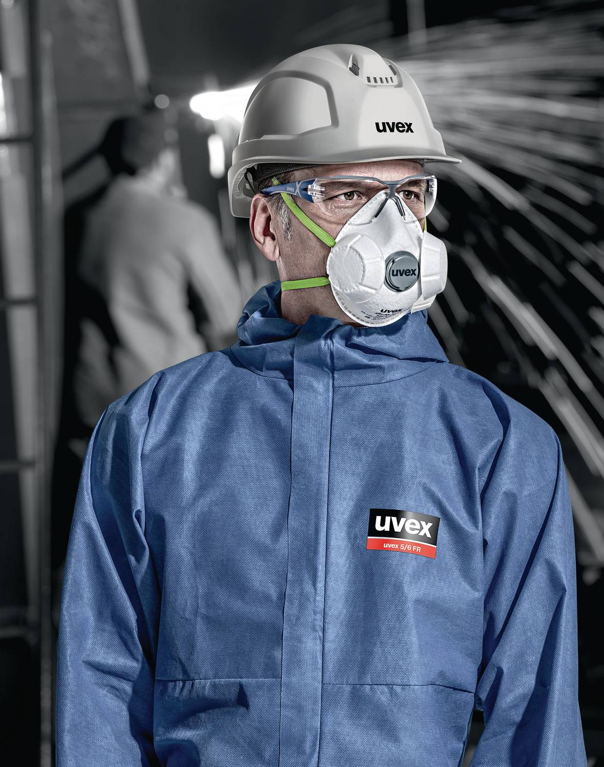 Uvex Pheos B Schutzhelm - Belüfteter Arbeitshelm für die Baustelle - Blau