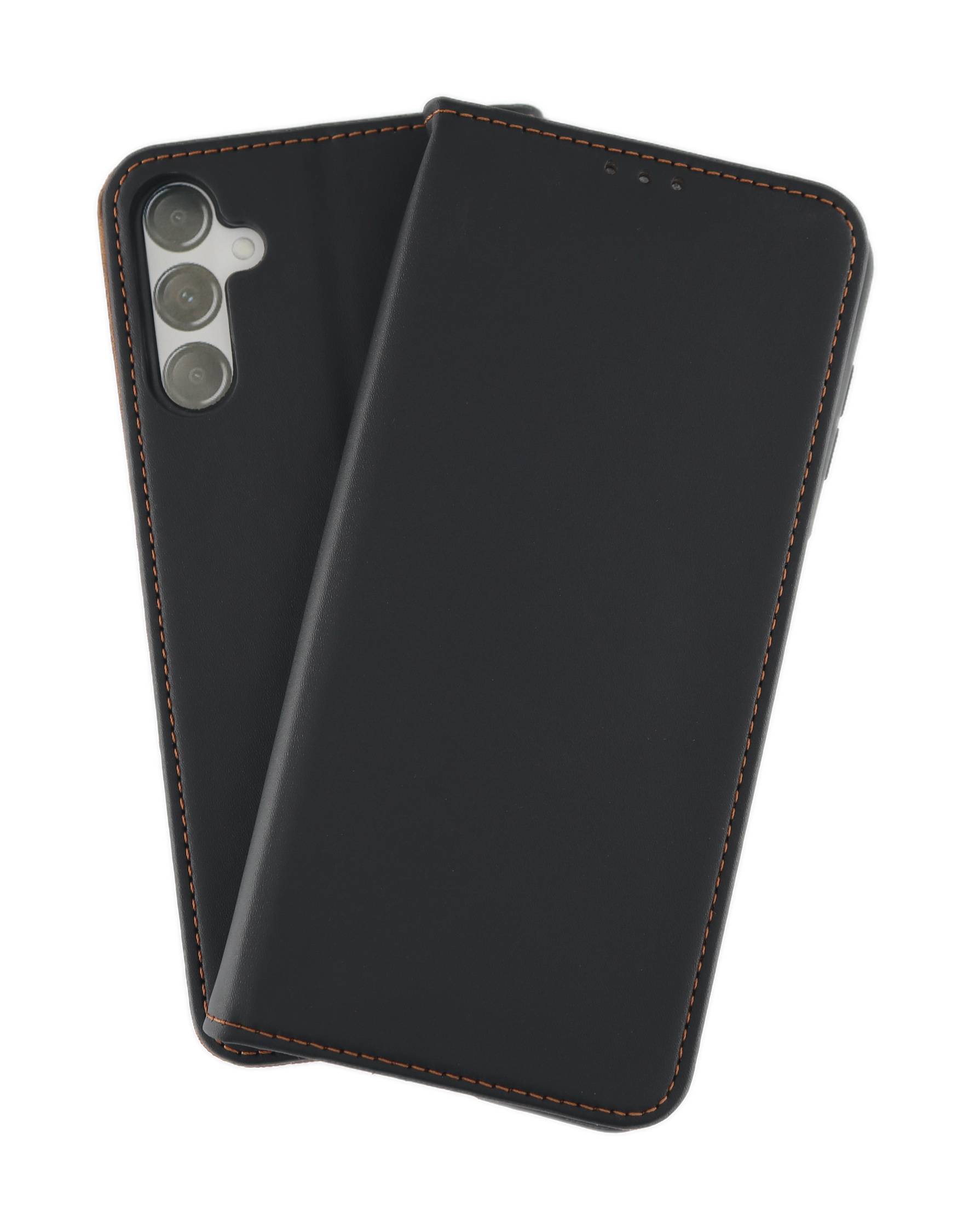 JAMCOVER Echt Leder Bookcase für Samsung Galaxy A15, A15 5G - Handytasche mit Kartenfach und Standfunktion