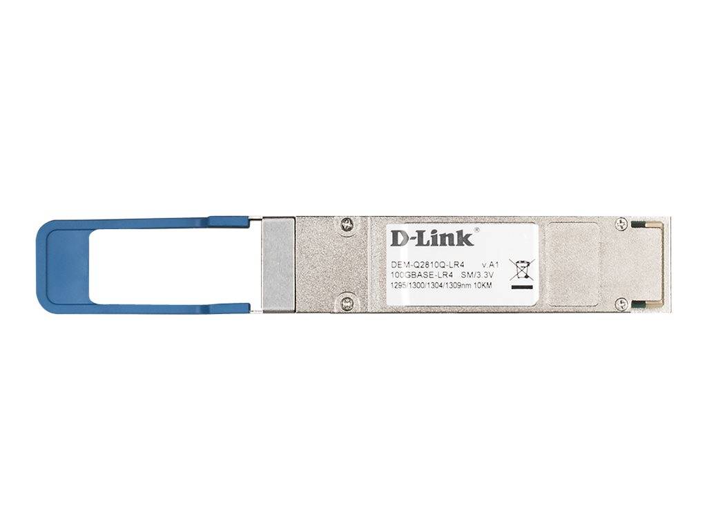D-Link QSFP28 Empfängermodul 100GbE 100 GBase-LR4 LC Single-Modus bis zu 10 km 1295.56 nm / 1300.05 / 1304.58 / 1309.14