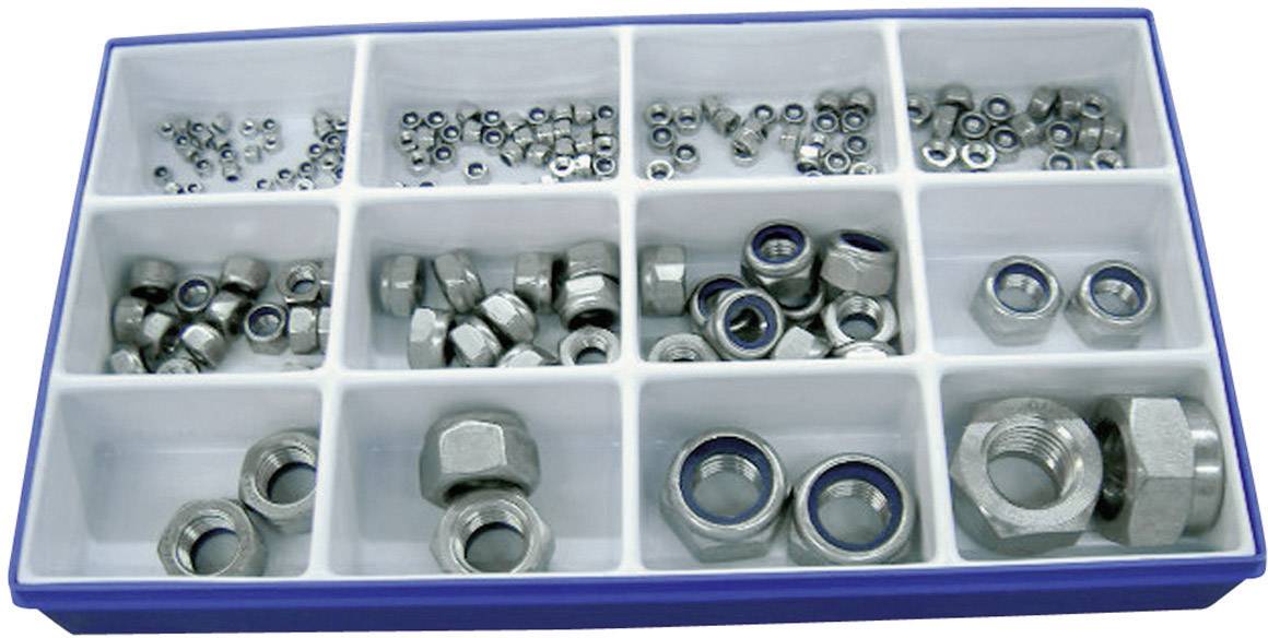 TOOLCRAFT DIN 985 - A2 Sicherungsmuttern-Sortiment Inhalt 161St.