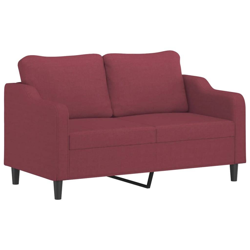 vidaXL 2-Sitzer-Sofa mit Zierkissen Weinrot 140 cm Stoff