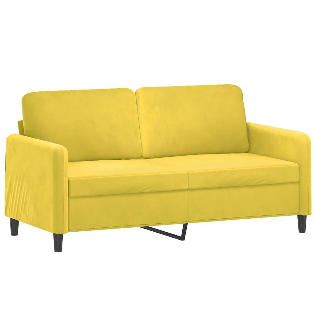 vidaXL 2-Sitzer-Sofa mit Zierkissen Gelb 140 cm Samt