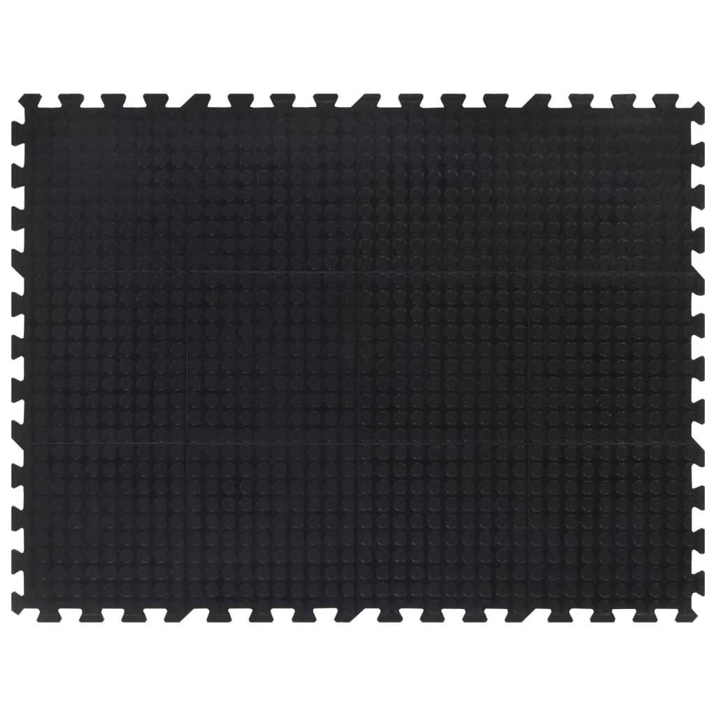 vidaXL Gummi-Bodenfliese Schwarz 12 mm 90x120 cm