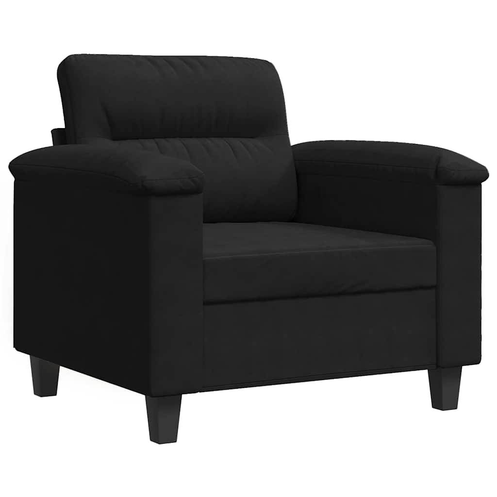 vidaXL Sessel Schwarz 60 cm Mikrofasergewebe
