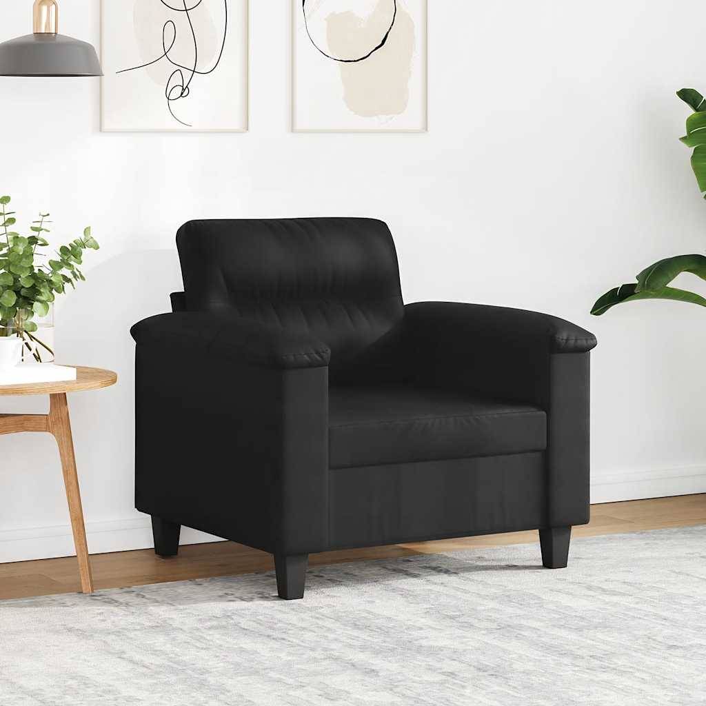 vidaXL Sessel Schwarz 60 cm Mikrofasergewebe