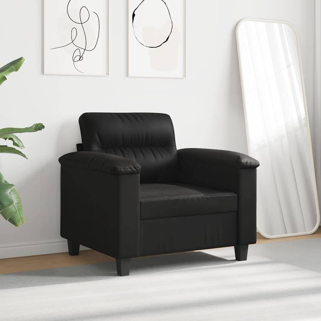 vidaXL Sessel Schwarz 60 cm Mikrofasergewebe