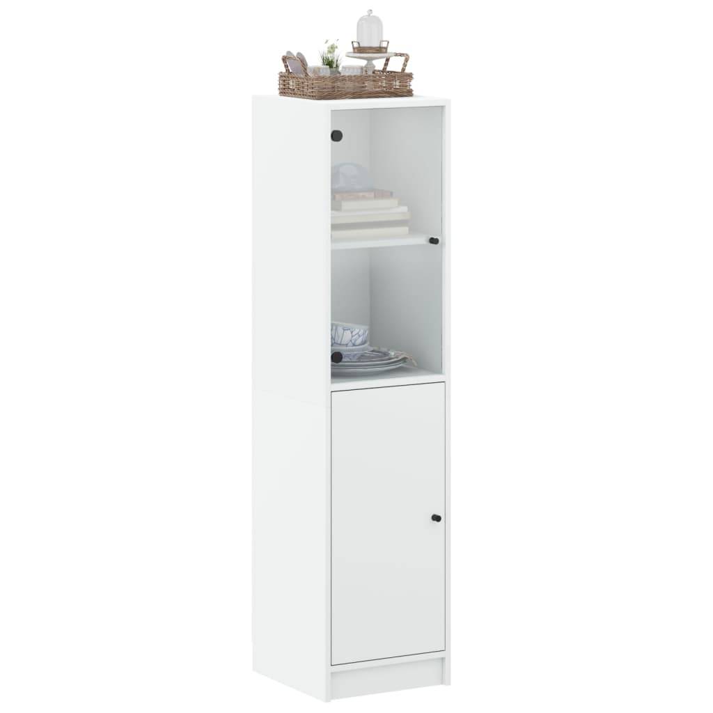 vidaXL Highboard mit Glastür Weiß 35x37x142 cm