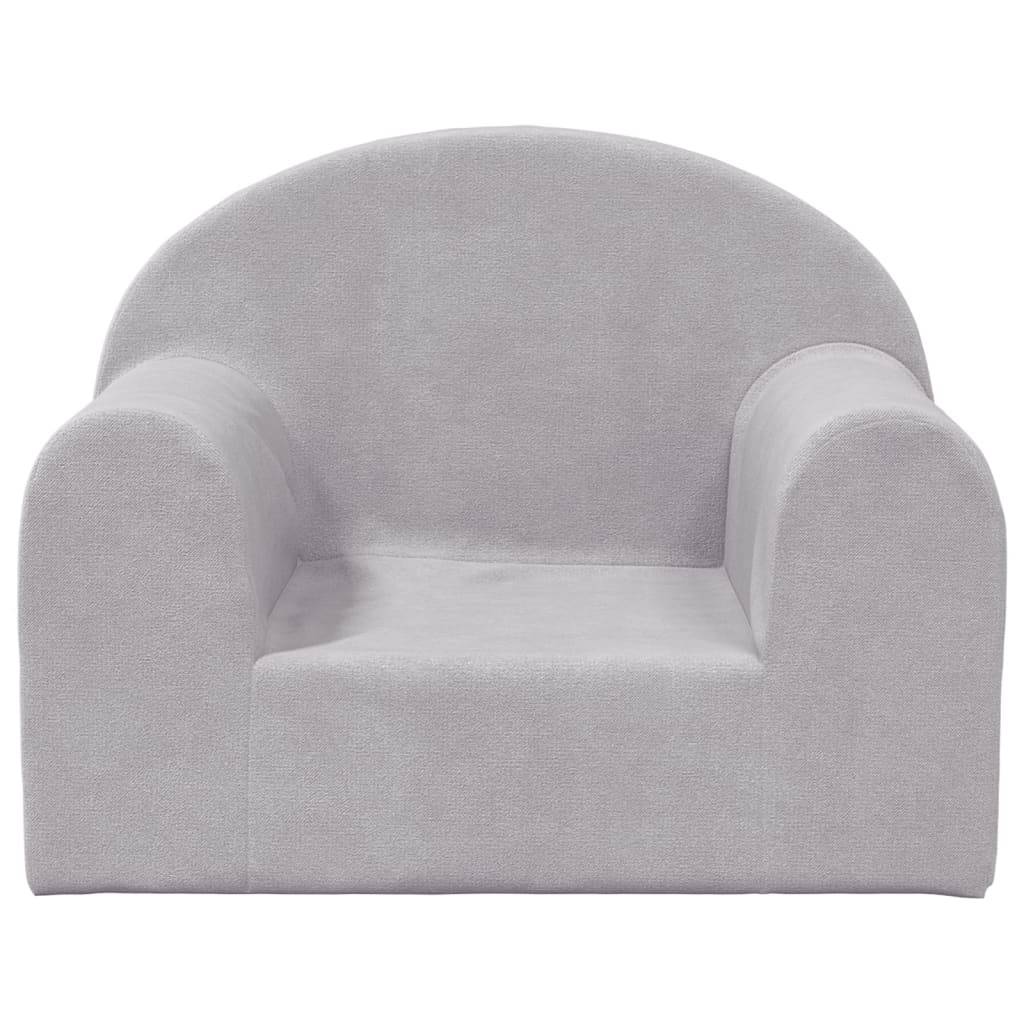 vidaXL Kindersofa Hellgrau Weich Plüsch