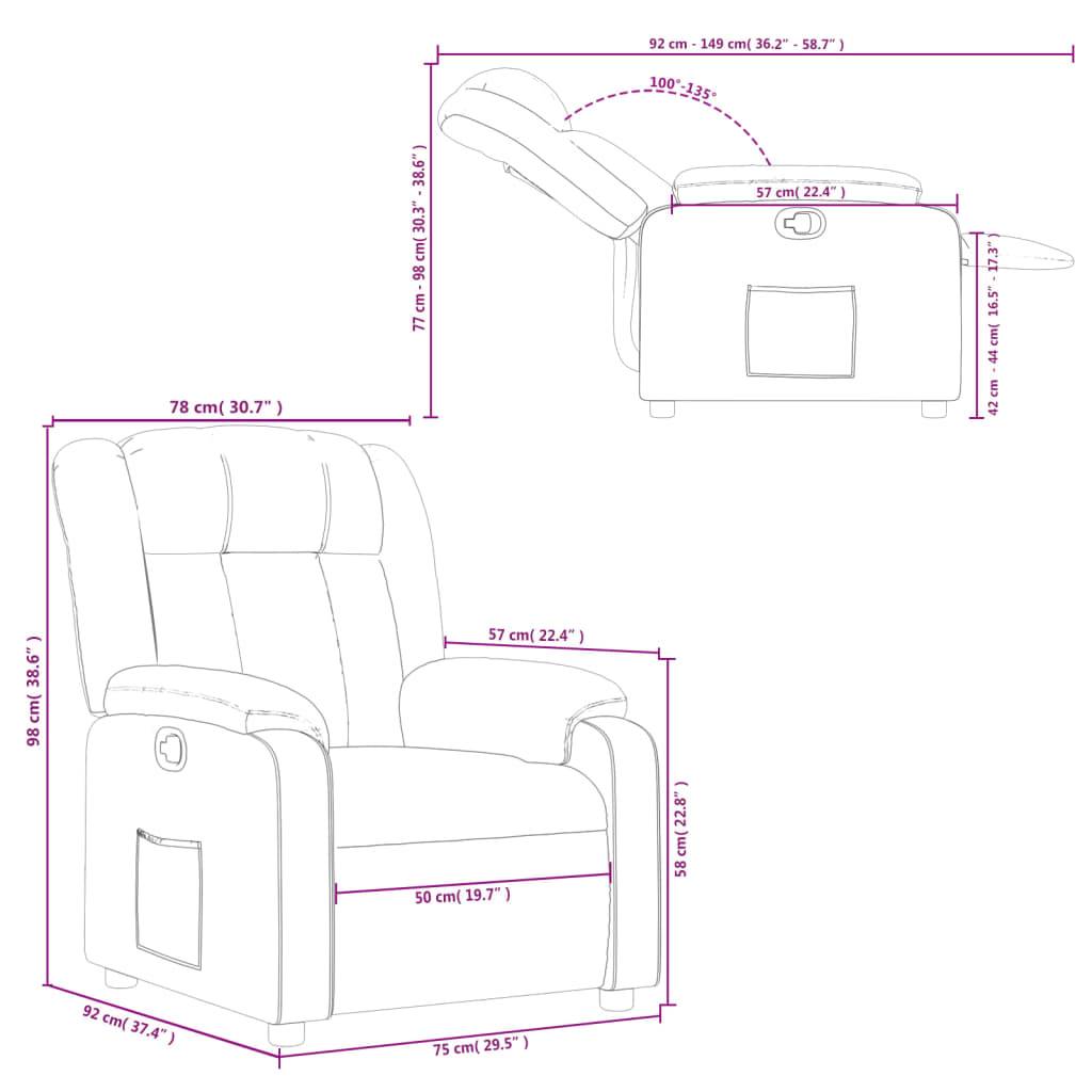 vidaXL Relaxsessel Creme Stoff