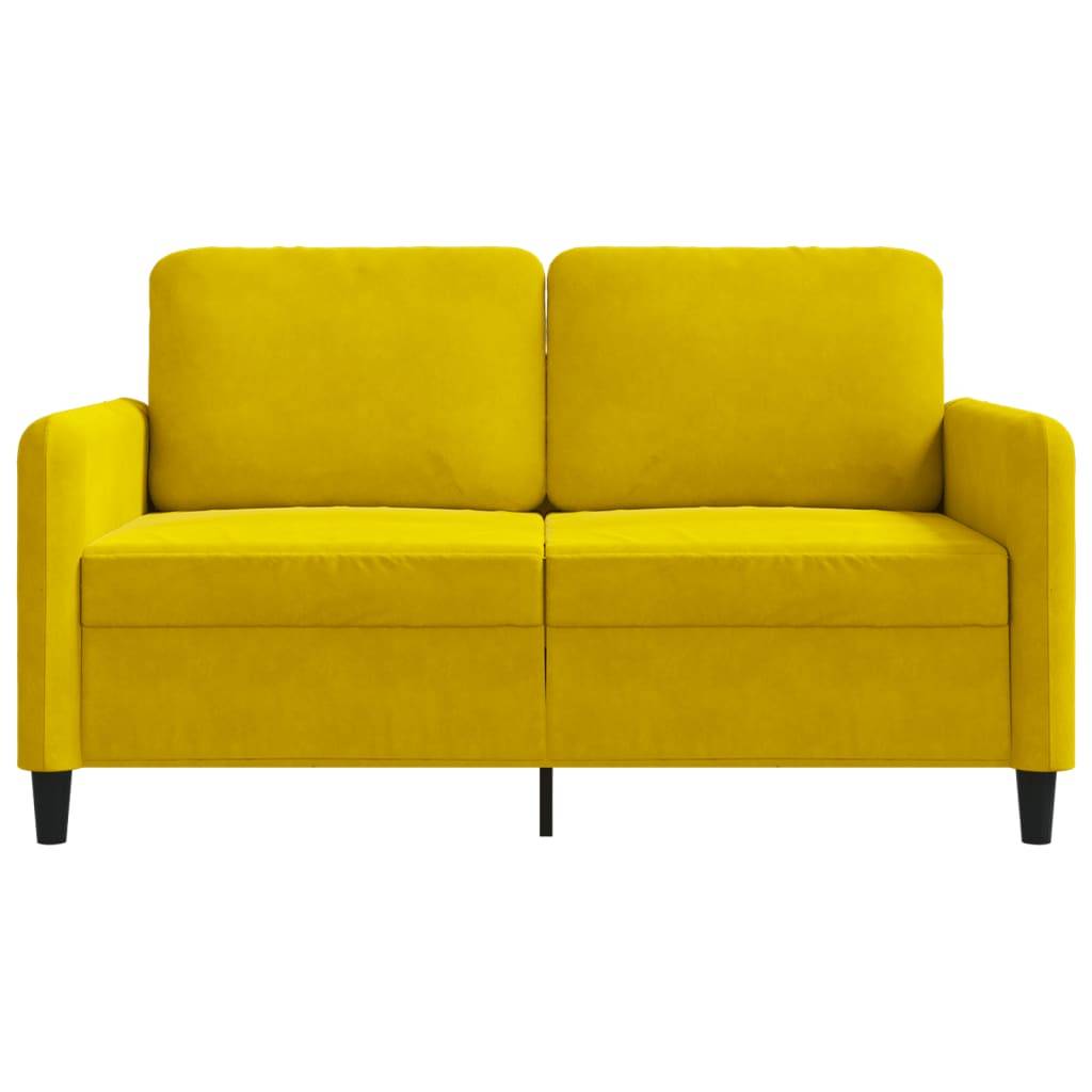 vidaXL 2-Sitzer-Sofa Gelb 120 cm Samt