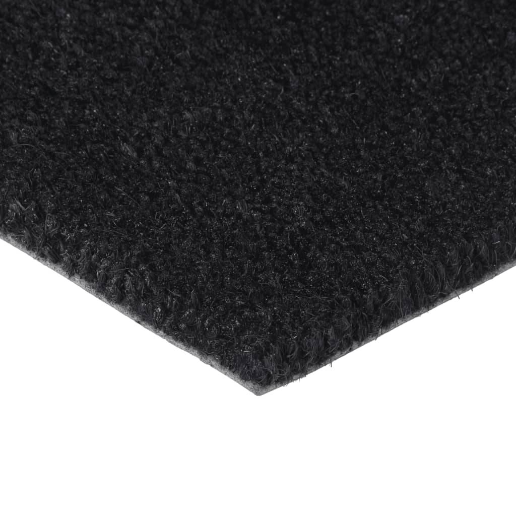vidaXL Fußmatte Schwarz 65x100 cm Kokosfaser Getuftet
