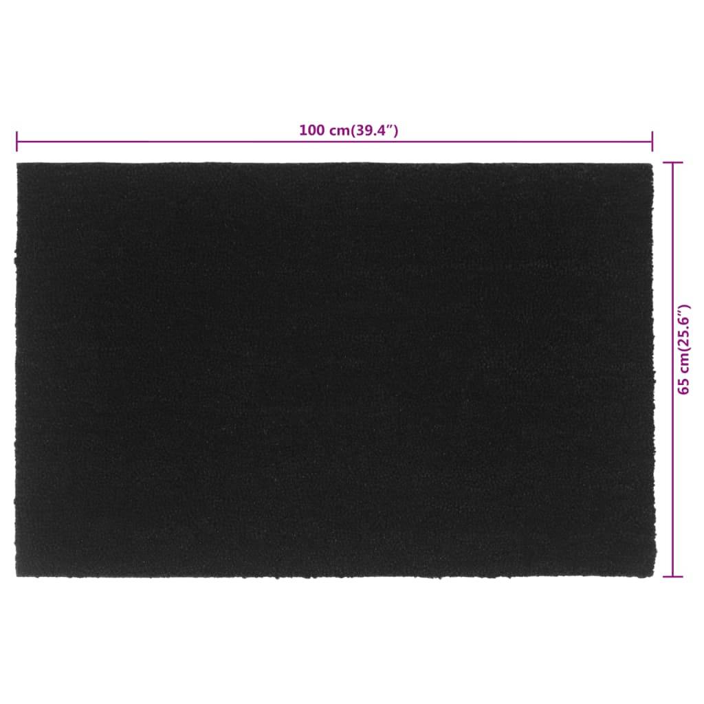 vidaXL Fußmatte Schwarz 65x100 cm Kokosfaser Getuftet