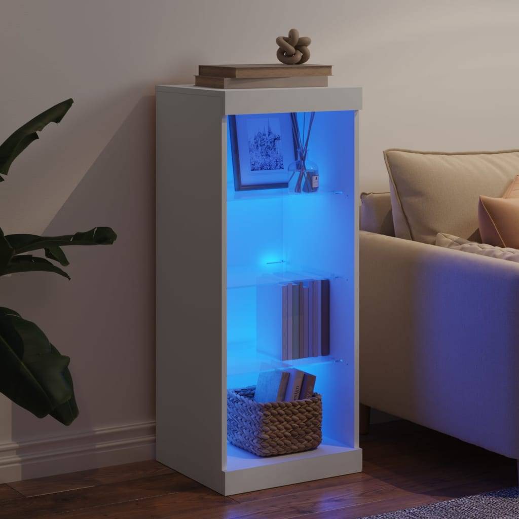 vidaXL Sideboard mit LED-Beleuchtung Weiß 41x37x100 cm