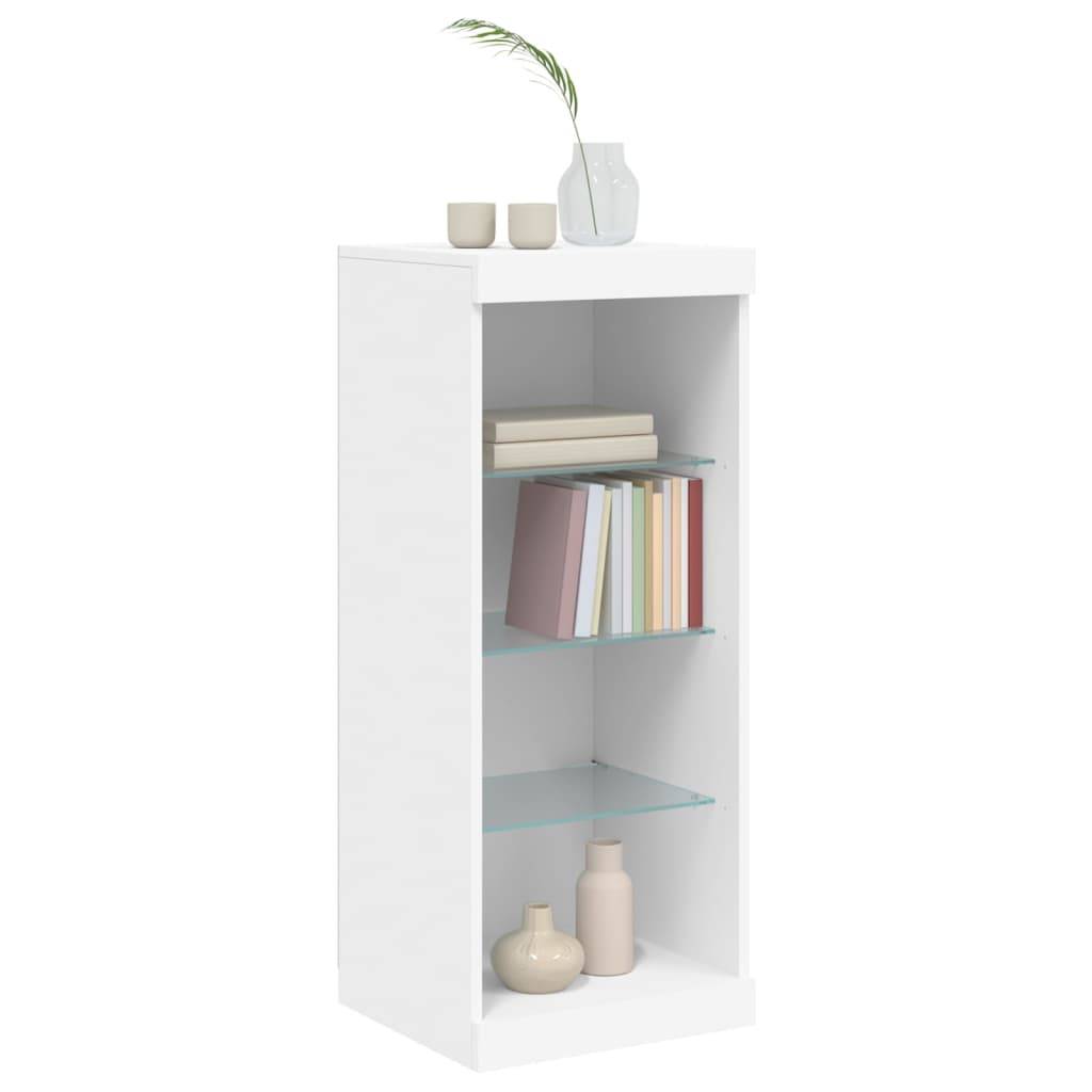 vidaXL Sideboard mit LED-Beleuchtung Weiß 41x37x100 cm