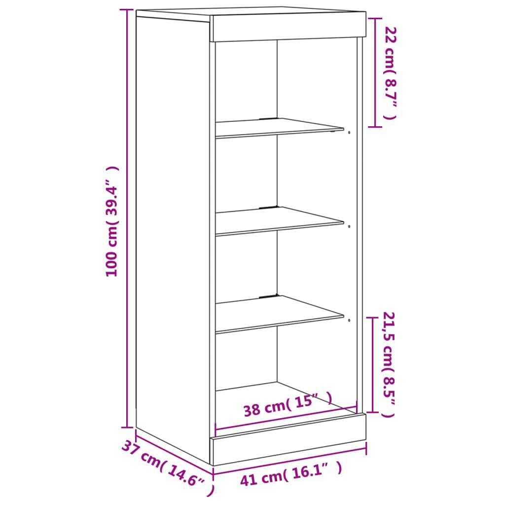 vidaXL Sideboard mit LED-Beleuchtung Weiß 41x37x100 cm