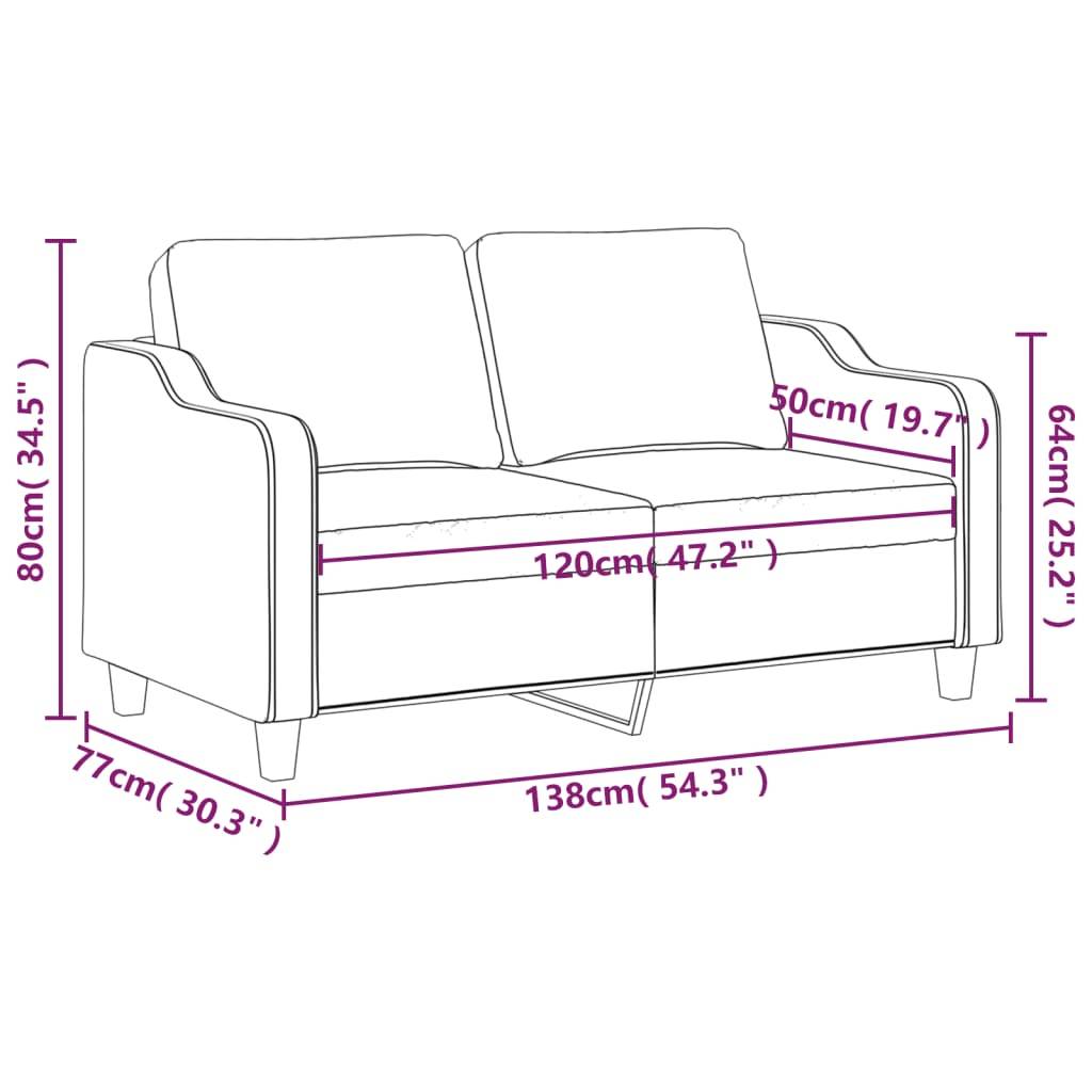 vidaXL 2-Sitzer-Sofa Weinrot 120 cm Stoff