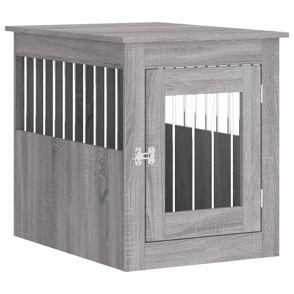 vidaXL Hundekäfig im Möbelstil Grau Sonoma 55x75x65 cm Holzwerkstoff