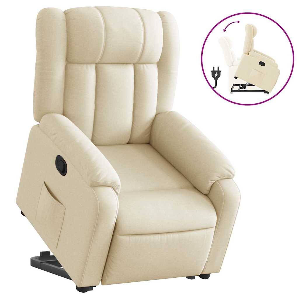 vidaXL Relaxsessel mit Aufstehhilfe Creme Stoff